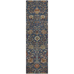 Premium Machine Washable Mayfield AMF1085 Navy 2'3" x 7'6" Runner Rug