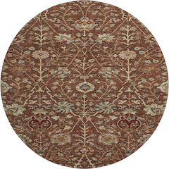 Premium Machine Washable Mayfield AMF1085 Paprika 8' x 8' Round Rug