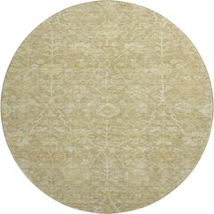 Premium Machine Washable Mayfield AMF1086 Tan 8' x 8' Round Rug