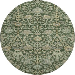 Premium Machine Washable Mayfield AMF1087 Green 8' x 8' Round Rug