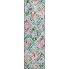 Premium Machine Washable Mayfield AMF1088 Teal 2'3" x 7'6" Runner Rug