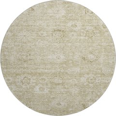 Premium Machine Washable Mayfield AMF1089 Beige 8' x 8' Round Rug