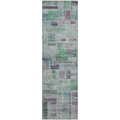Premium Machine Washable Mayfield AMF1090 Aloe 2'3" x 7'6" Runner Rug