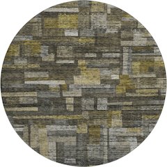 Premium Machine Washable Mayfield AMF1090 Charcoal 8' x 8' Round Rug