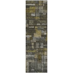 Premium Machine Washable Mayfield AMF1090 Charcoal 2'3" x 7'6" Runner Rug