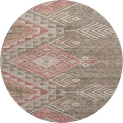 Premium Machine Washable Mayfield AMF1091 Brown 8' x 8' Round Rug