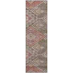 Premium Machine Washable Mayfield AMF1091 Brown 2'3" x 7'6" Runner Rug