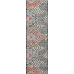 Premium Machine Washable Mayfield AMF1091 Gray 2'3" x 7'6" Runner Rug