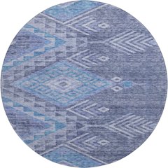 Premium Machine Washable Mayfield AMF1091 Navy 8' x 8' Round Rug