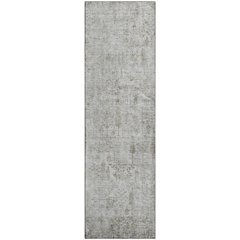 Premium Machine Washable Mayfield AMF1092 Silver 2'3" x 7'6" Runner Rug