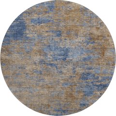 Premium Machine Washable Mayfield AMF1093 Navy 8' x 8' Round Rug