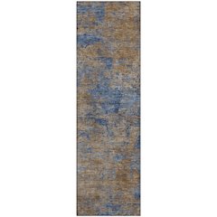Premium Machine Washable Mayfield AMF1093 Navy 2'3" x 7'6" Runner Rug