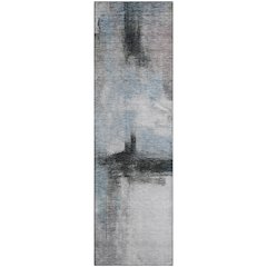 Premium Machine Washable Mayfield AMF1097 Blue 2'3" x 7'6" Runner Rug