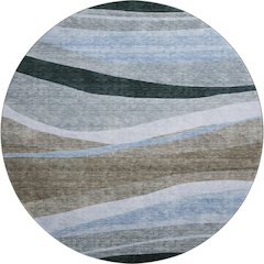 Premium Machine Washable Mayfield AMF1098 Brown 8' x 8' Round Rug