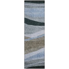 Premium Machine Washable Mayfield AMF1098 Brown 2'3" x 7'6" Runner Rug