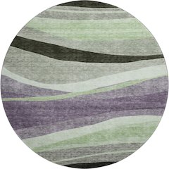 Premium Machine Washable Mayfield AMF1098 Purple 8' x 8' Round Rug