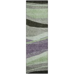 Premium Machine Washable Mayfield AMF1098 Purple 2'3" x 7'6" Runner Rug