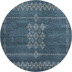 Premium Machine Washable Mayfield  Blue 8' x 8' Round Rug