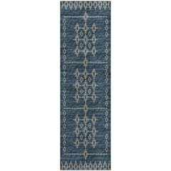 Premium Machine Washable Mayfield  Blue 2'3" x 7'6" Runner Rug