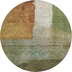 Premium Machine Washable Mayfield AMF1100 Green 8' x 8' Round Rug