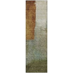 Premium Machine Washable Mayfield AMF1100 Green 2'3" x 7'6" Runner Rug