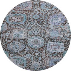 Premium Machine Washable Mayfield AMF1101 Chocolate 8' x 8' Round Rug