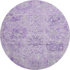 Premium Machine Washable Mayfield AMF1102 Lavender 8' x 8' Round Rug