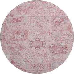 Premium Machine Washable Mayfield AMF1102 Pink 8' x 8' Round Rug