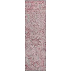 Premium Machine Washable Mayfield AMF1102 Pink 2'3" x 7'6" Runner Rug