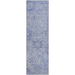 Premium Machine Washable Mayfield AMF1102 Sky 2'3" x 7'6" Runner Rug