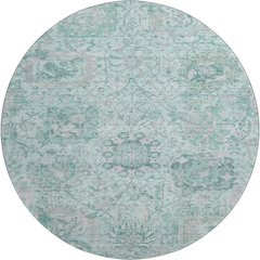 Premium Machine Washable Mayfield AMF1102 Teal 8' x 8' Round Rug