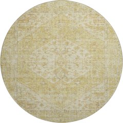 Premium Machine Washable Mayfield AMF1104 Gold 8' x 8' Round Rug