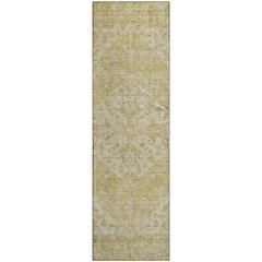 Premium Machine Washable Mayfield AMF1104 Gold 2'3" x 7'6" Runner Rug