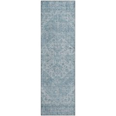 Premium Machine Washable Mayfield AMF1104 Sky 2'3" x 7'6" Runner Rug