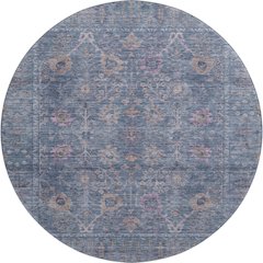 Premium Machine Washable Mayfield AMF1106 Blue 8' x 8' Round Rug