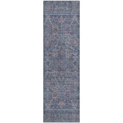 Premium Machine Washable Mayfield AMF1106 Blue 2'3" x 7'6" Runner Rug