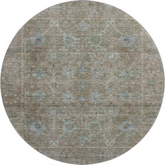 Premium Machine Washable Mayfield AMF1106 Brown 8' x 8' Round Rug