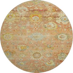 Premium Machine Washable Mayfield AMF1107 Coral 8' x 8' Round Rug