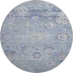 Premium Machine Washable Mayfield AMF1107 Sky 8' x 8' Round Rug