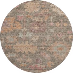 Premium Machine Washable Mayfield AMF1108 Brown 8' x 8' Round Rug