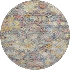Premium Machine Washable Mayfield AMF1109 Gold 8' x 8' Round Rug