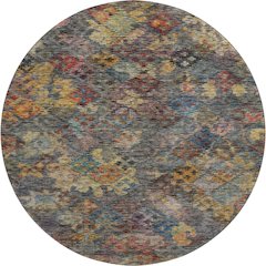 Premium Machine Washable Mayfield AMF1109 Gray 8' x 8' Round Rug