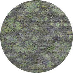 Premium Machine Washable Mayfield AMF1109 Green 8' x 8' Round Rug