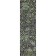 Premium Machine Washable Mayfield AMF1109 Green 2'3" x 7'6" Runner Rug
