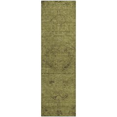 Premium Machine Washable Mayfield AMF1111 Olive 2'3" x 7'6" Runner Rug