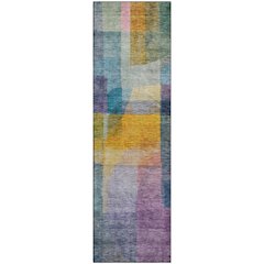 Premium Machine Washable Mayfield AMF1113 Blue 2'3" x 7'6" Runner Rug