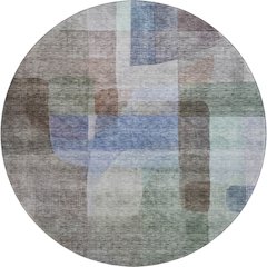 Premium Machine Washable Mayfield AMF1113 Brown 8' x 8' Round Rug