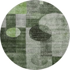Premium Machine Washable Mayfield AMF1114 Fern 8' x 8' Round Rug
