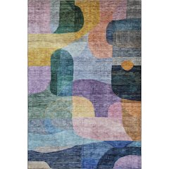 Premium Machine Washable Mayfield AMF1115 Blue 2'6" x 3'10" Rug