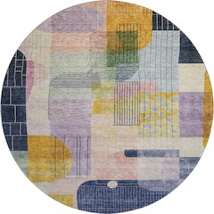 Premium Machine Washable Mayfield AMF1116 Plum 8' x 8' Round Rug